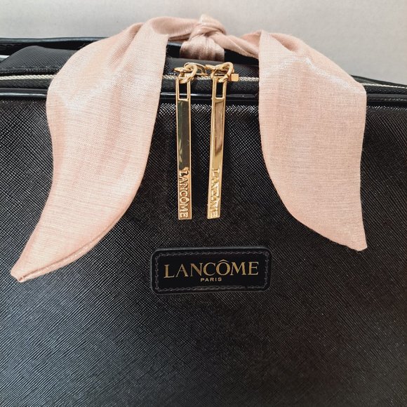 Lancome Black Square Cosmetic Makeup Travel Train Case - Picture 2 of 9